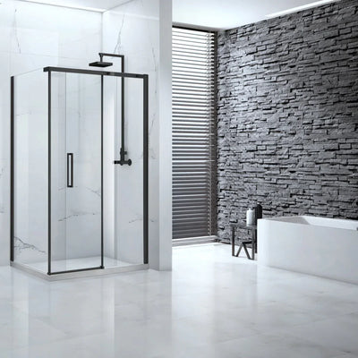 Onyx 1700mm Black Framed Sliding Shower Door