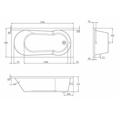 Round Single-Ended Shower Bath | Oporto - Letta London - 