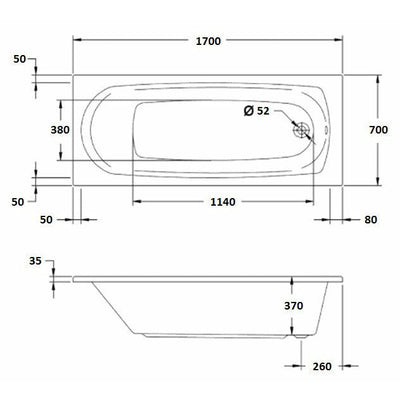 Round Single-Ended Straight Bath - Caymen - Letta London - 