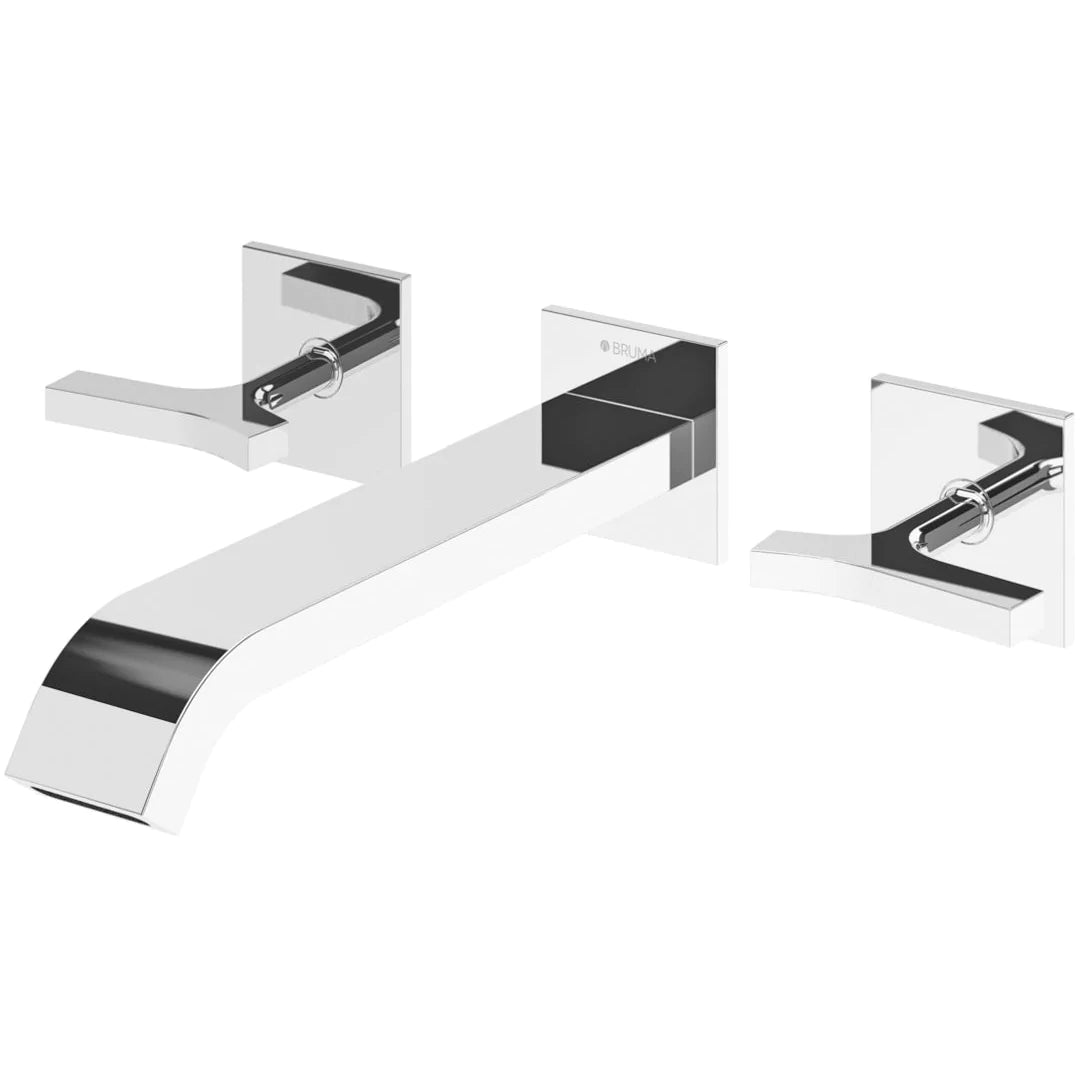 Royale 3-Hole Basin Mixer Tap, Chrome - Wall-Mounted Luxury