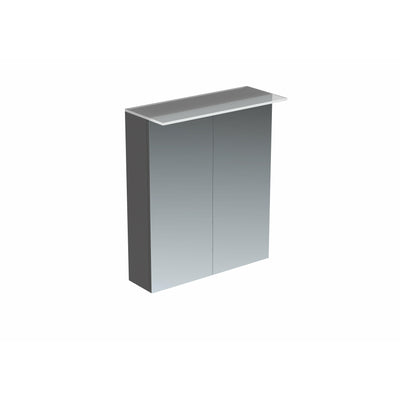 Saneux AUSTEN 60cm 2-Door Cabinet Illuminated - Matte Iron Grey - Letta London - Mirror Cabinets