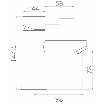 Saneux Deck Mounted Chrome Basin Mixer + Click Waste - Letta London - Basin Taps