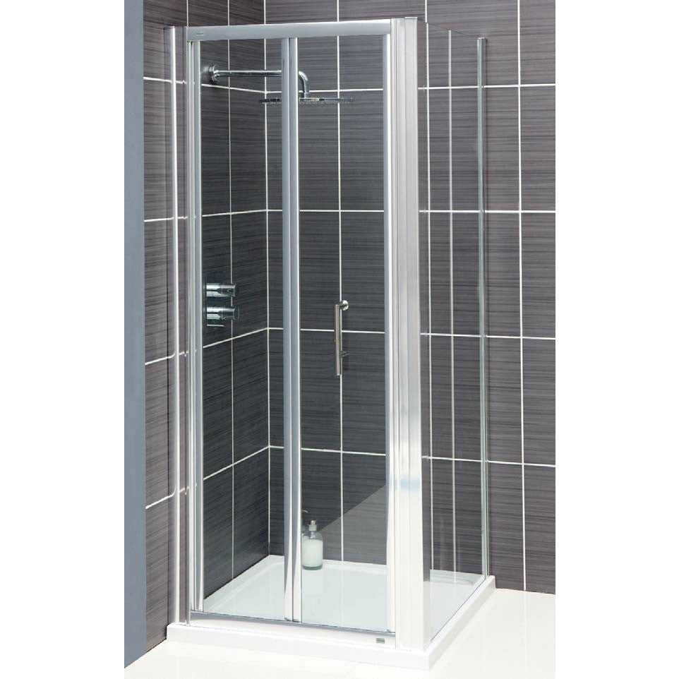 Saneux Chrome Rectangular WOSH shower doors Bi-fold - 900mm 6mm - Letta London - Bi-Fold Doors