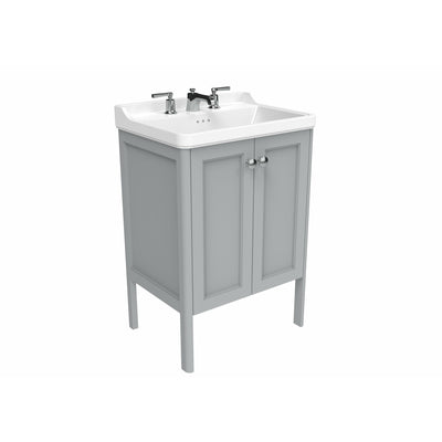 Saneux Dove Grey Floor Standing Vanity Unit and Sink (600mm) - Letta London - Floor Standing Vanity Units