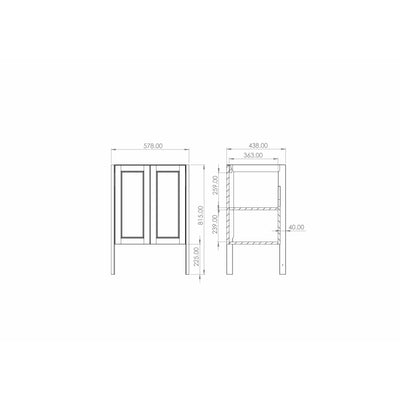 Saneux Dove Grey Floor Standing Vanity Unit and Sink (600mm) - Letta London - Floor Standing Vanity Units