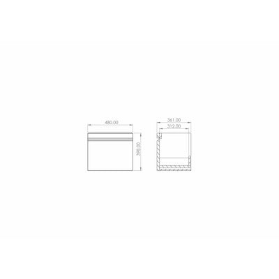 Saneux Gloss Grey Wall-Mounted Vanity Unit and Sink (500mm) - Letta London - Wall Hung Vanity Units