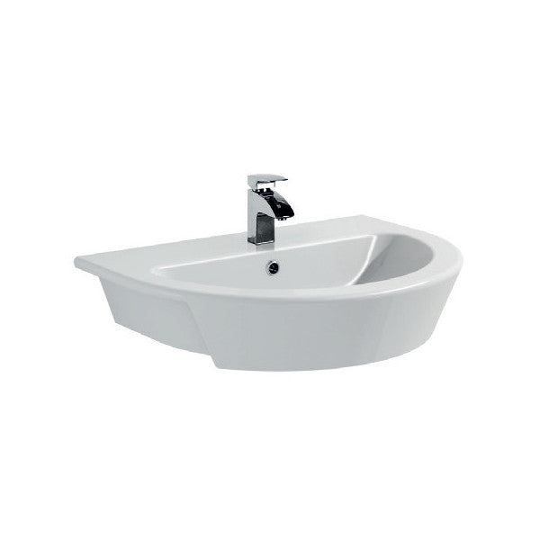 Saneux Gloss White AUSTEN semi-recessed washbasin 55 x 43 - Letta London - 