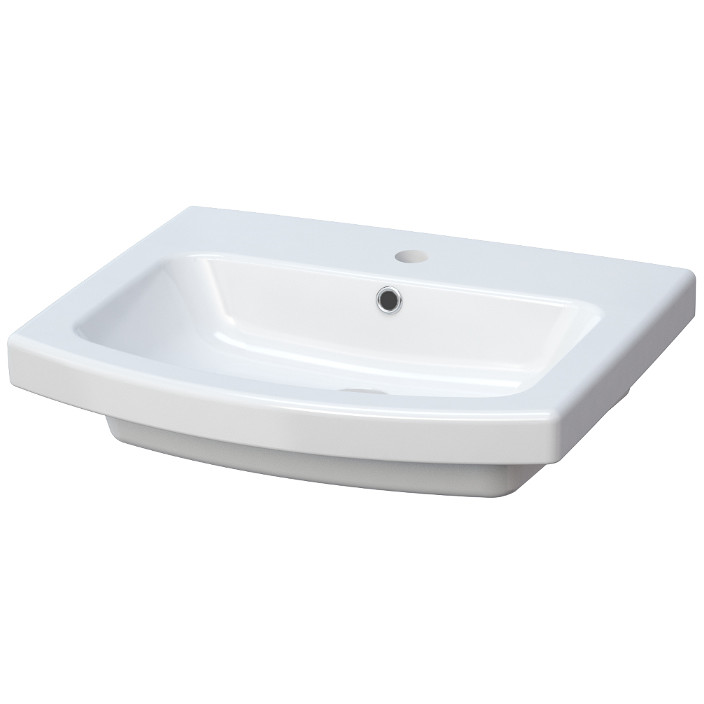 Saneux Gloss White I-LINE 55 x 44cm Washbasin 1TH - Letta London - 