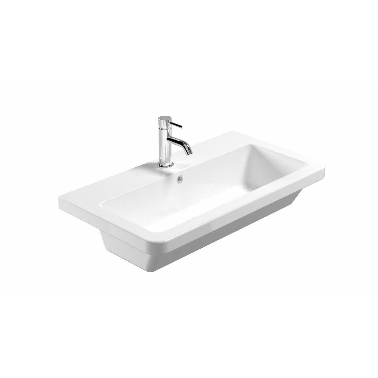 Saneux Gloss White INDIGO 80cm washbasin 1TH - Letta London - 