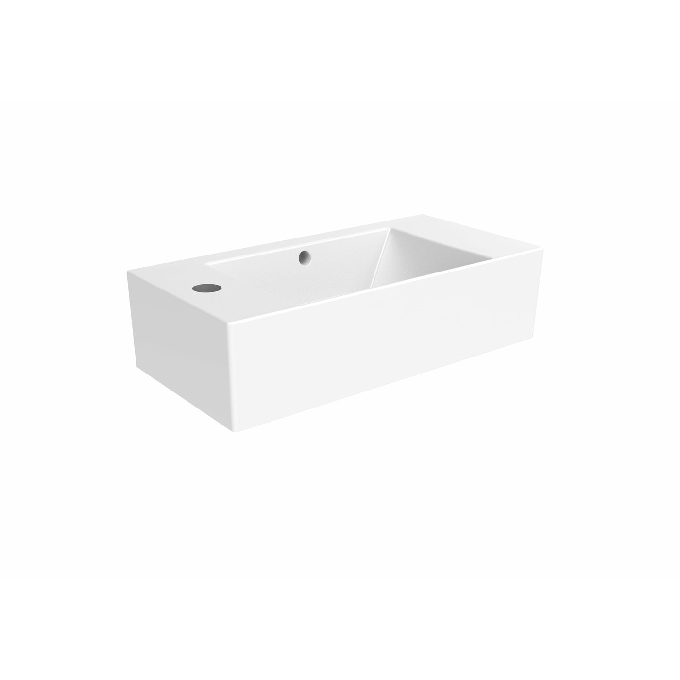 Saneux Gloss White MATTEO 51cm Washbasin Left tap hole - Letta London - 