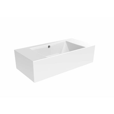 Saneux Gloss White MATTEO 51cm Washbasin No tap hole - Letta London - 