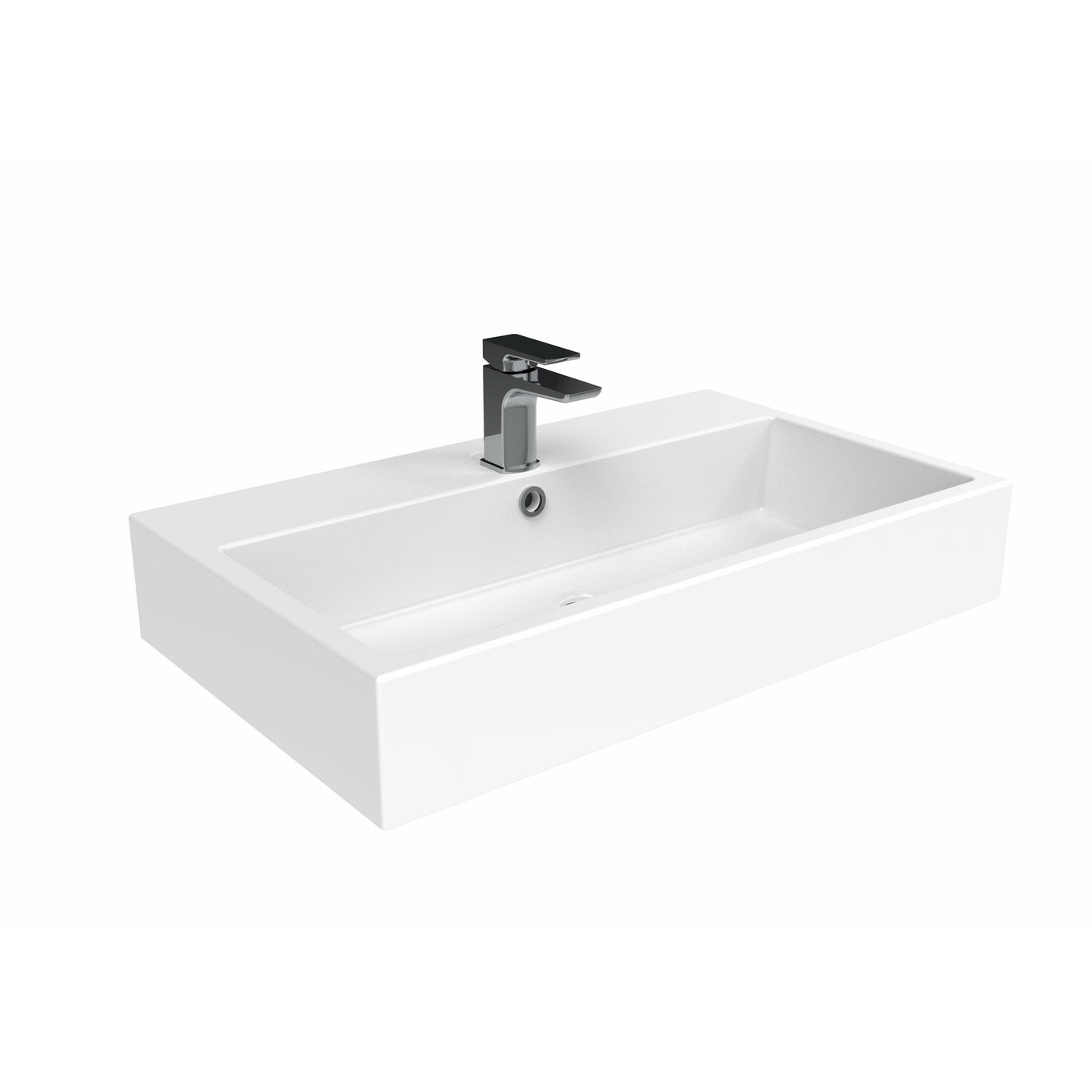 Saneux Gloss White MATTEO Washbasin 75 x 45cm - 1 TH - Letta London - 