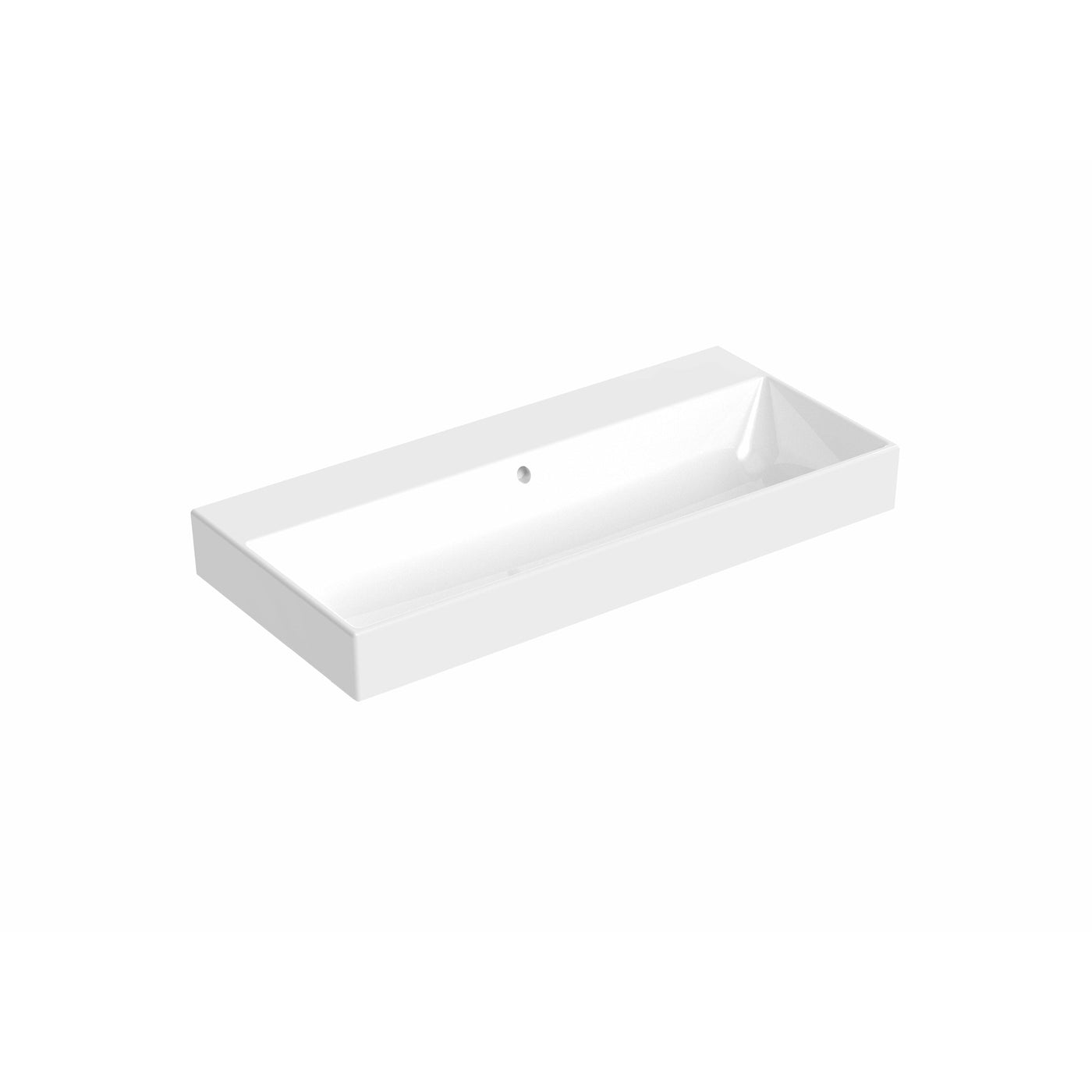 Saneux Gloss White QUADRO 100cm Washbasin 0TH Gloss White - Letta London - 