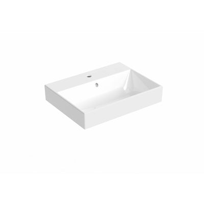 Saneux Gloss White QUADRO 60cm Washbasin 1TH Gloss White - Letta London - 