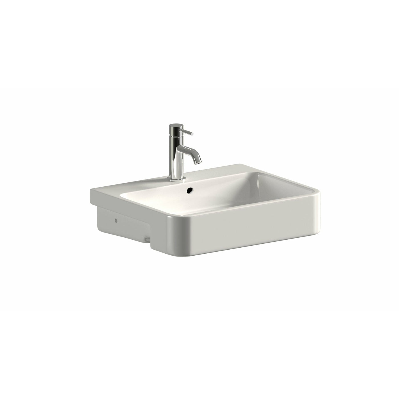 Saneux Gloss White UNI 56cm Semi Reccesed Washbasin - Letta London - 