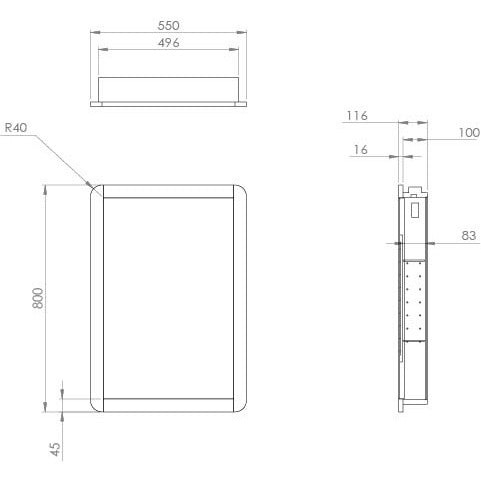 Saneux HYDE Recessed cabinet Matte Sage - Left H Matte Sage - Letta London - Mirror Cabinets