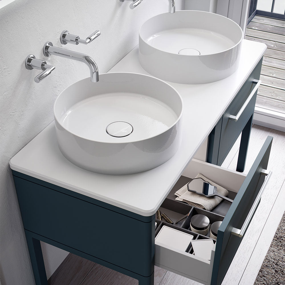 Saneux Matt Fiord Floor Standing Vanity Unit and Sink (1200mm) - Letta London - Vanity Units