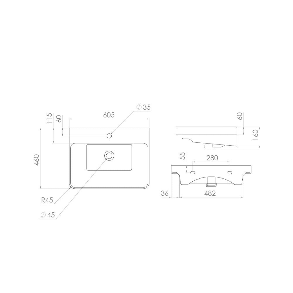 Saneux Matt Sage Wall Hung Vanity Unit and Sink (600mm) - Letta London - Wall Hung Vanity Units