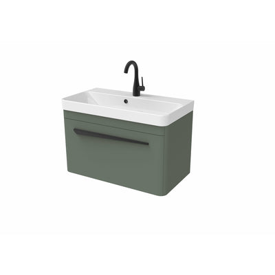 Saneux Matt Sage Wall Hung Vanity Unit and Sink (700mm) - Letta London - Wall Hung Vanity Units
