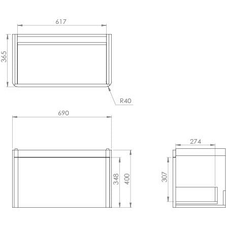 Saneux Matt Sage Wall Hung Vanity Unit and Sink (700mm) - Letta London - Wall Hung Vanity Units