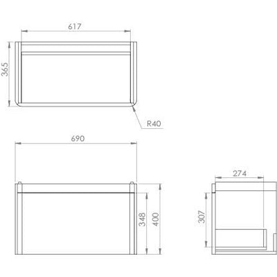 Saneux Matt Sage Wall Hung Vanity Unit and Sink (700mm) - Letta London - Wall Hung Vanity Units