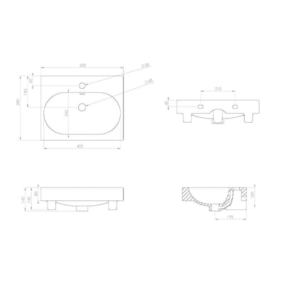 Saneux Matt White Wall-Mounted Vanity Unit and Sink (500mm) - Letta London - Vanity Units