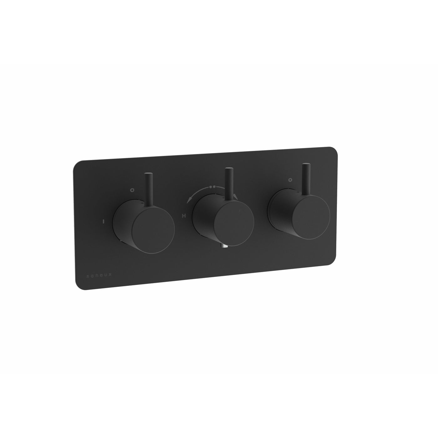 Saneux Matte Black COS 3 Way Finish Set Landscape/Matt Black - Letta London - Thermostatic Showers