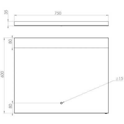 Saneux MATTEO H600mm x W750mm x D35mm Horizontal top light, and down lighting - Letta London - Standard Mirrors
