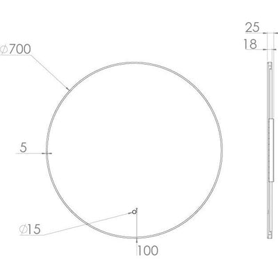 Saneux OSKA Ř700mm Round illuminated mirror - Letta London - Illuminated Mirrors