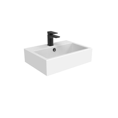 Saneux Stone Grey Wall-Mounted Vanity Unit and Sink (600mm) - Letta London - Cloakroom Vanity Units