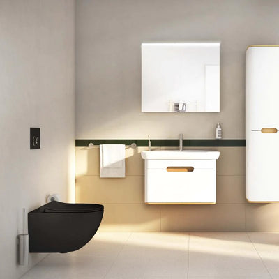 Sento Wall-Hung Matt Black toilet - Rimless, with Soft Close Seat
