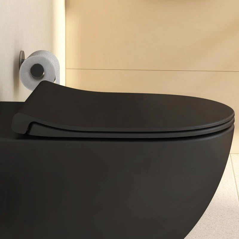 Sento Wall-Hung Matt Black toilet - Rimless, with Soft Close Seat