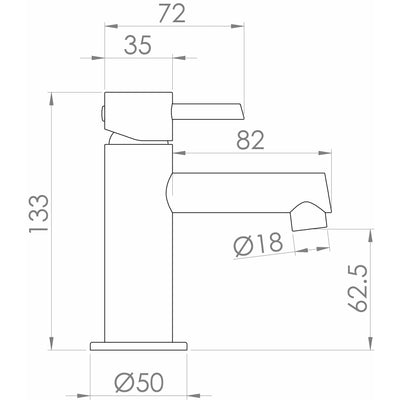 Saneux Deck Mounted Chrome COS Mini Mixer Chrome - Letta London - Basin Taps