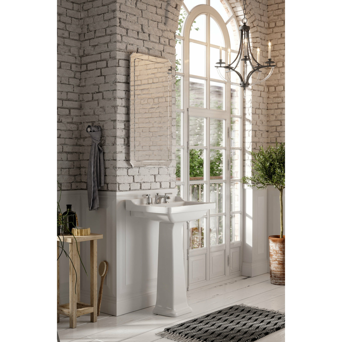 SOFIA 60x45cm washbasin with full pedestal - Letta London - 