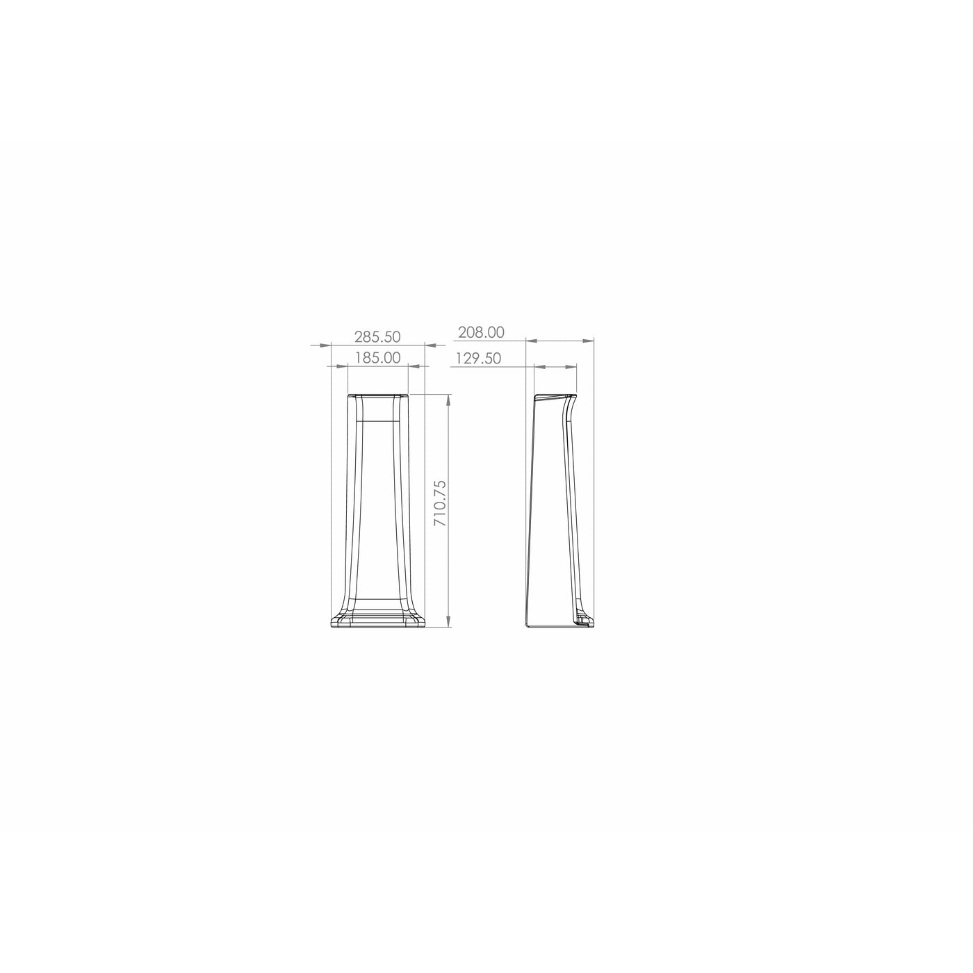 SOFIA 60x45cm washbasin with full pedestal - Letta London - 