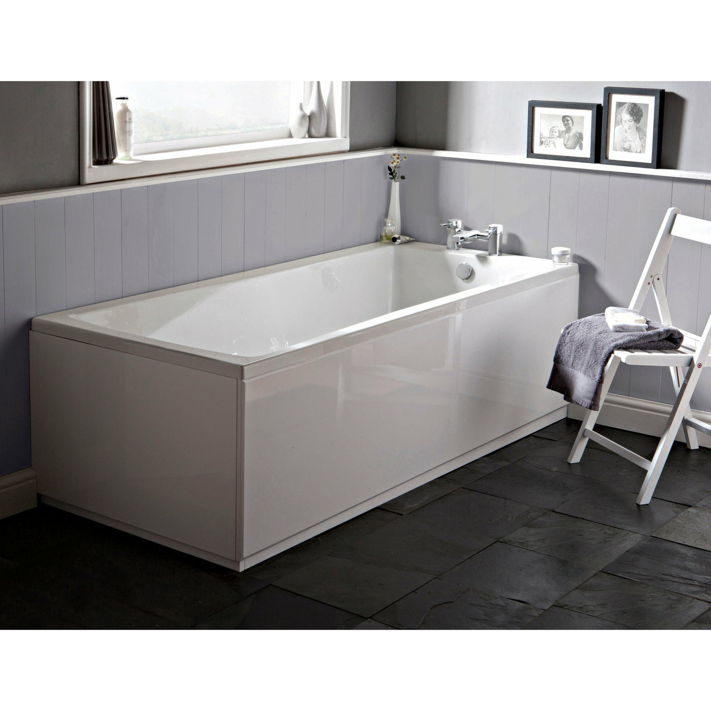 Square Straight Single Ended Bath in 6-sizes | From 1400mm - Letta London - 