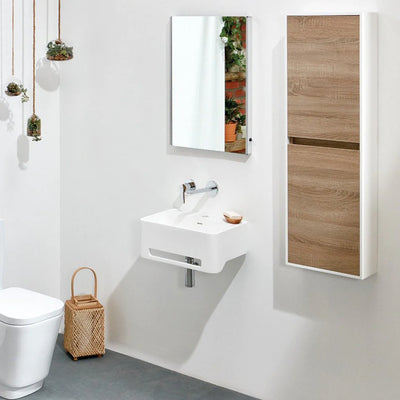 Stone Semi-Recessed Basin 500mm Cloakroom | Cabanes