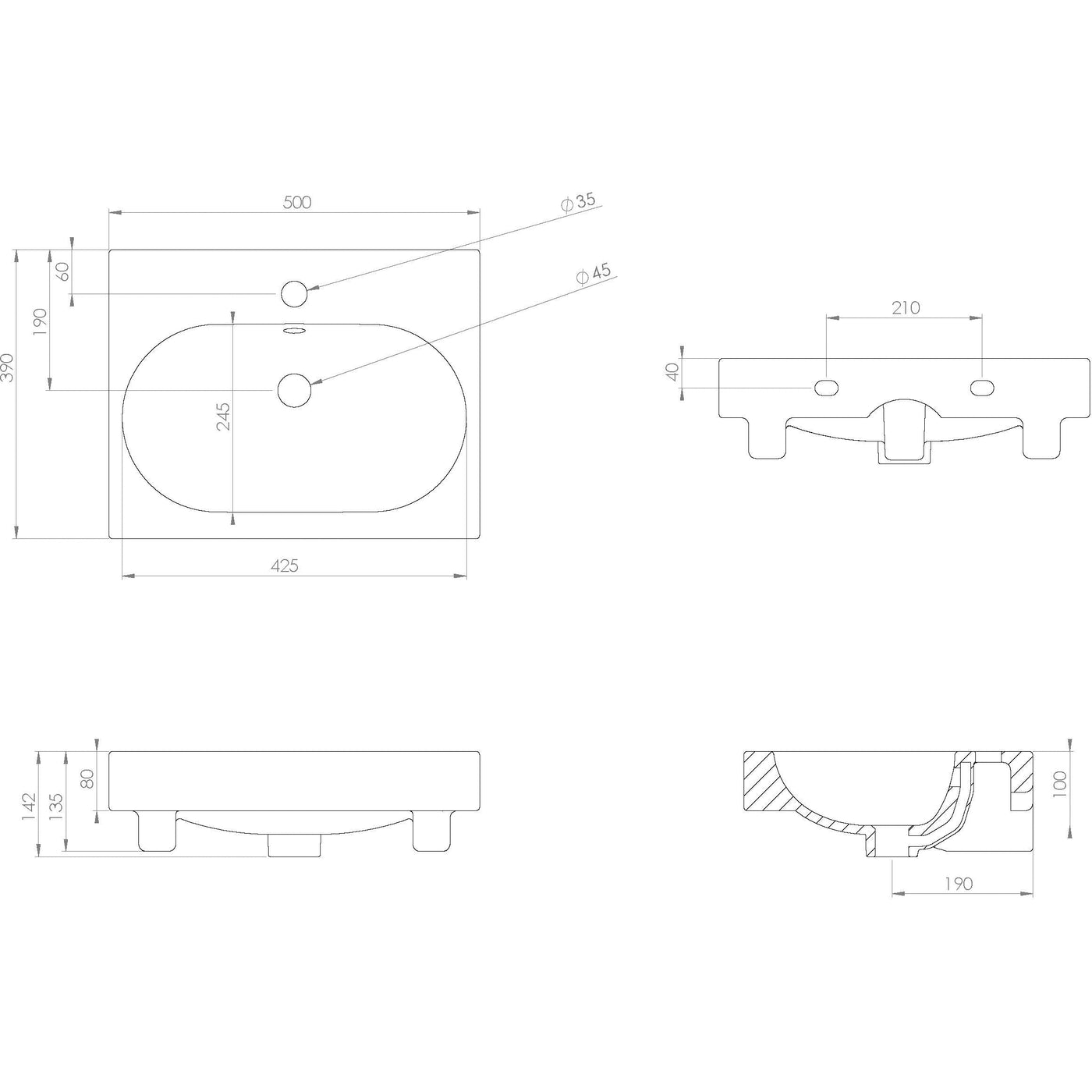 Austen 1 Draw Wall Mounted Bathroom Unit & Basin