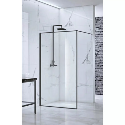 Velar 1000mm Black Walk-in Shower Panel - Luxury