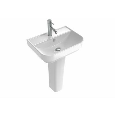 VITA 55x39cm washbasin 1TH with full pedestal - Letta London - 