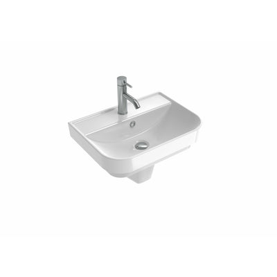 VITA 55x39cm washbasin 1TH with SEMI pedestal - Letta London - 