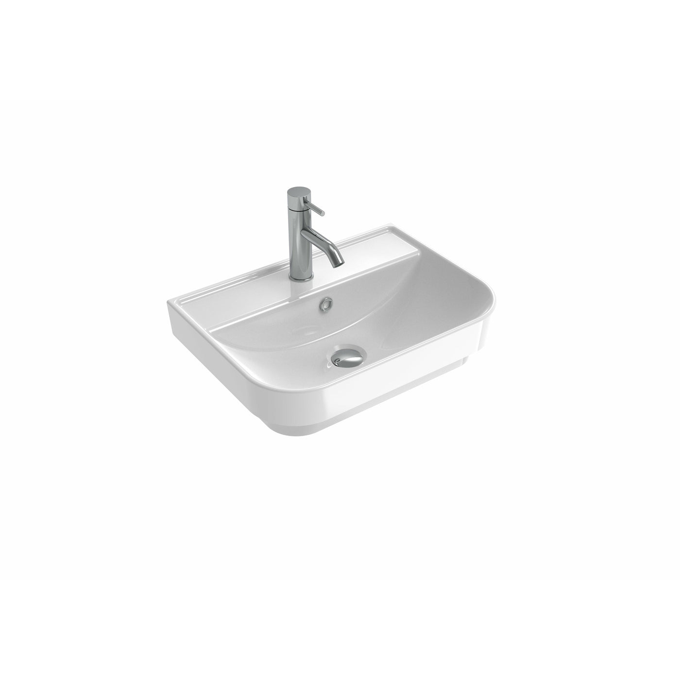 VITA 55x39cm washbasin 1TH with SEMI pedestal - Letta London - 