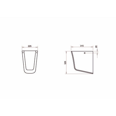 VITA 55x39cm washbasin 1TH with SEMI pedestal - Letta London - 