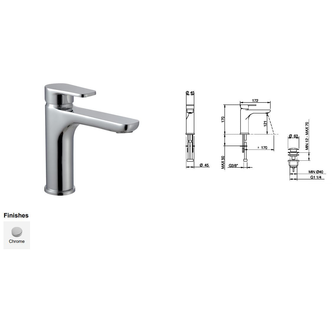 Zip, single lever basin mixer tap - A chic fitting - Letta London - Basin Taps